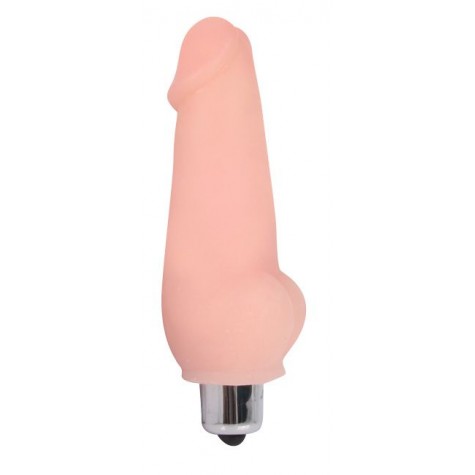 Телесный мини-вибратор Vibrator Mini - 9,5 см.